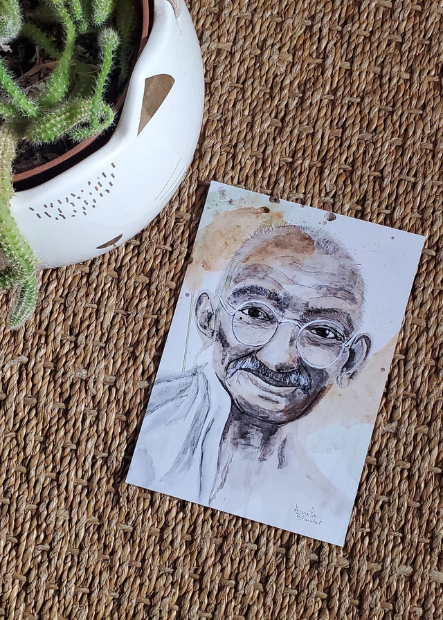 Carte postale du tableau &quot;Gandhi&quot;