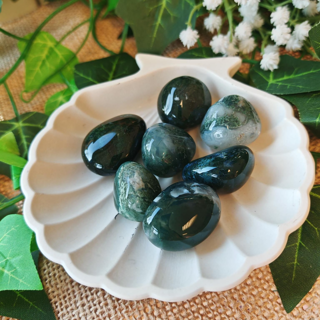 pierre roulée agate mousse 20 à 30mm