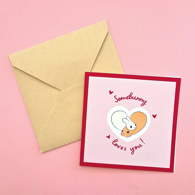 Somebunny loves you - Postcard with envelope