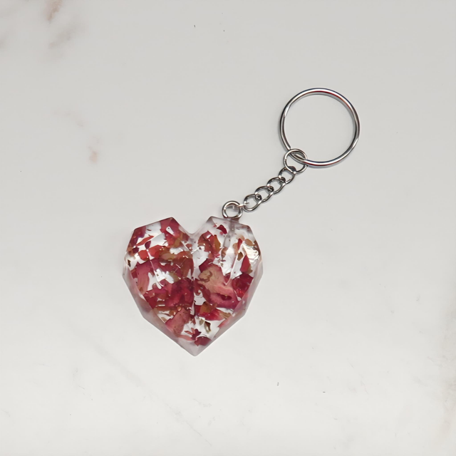Resin Heart Keyring