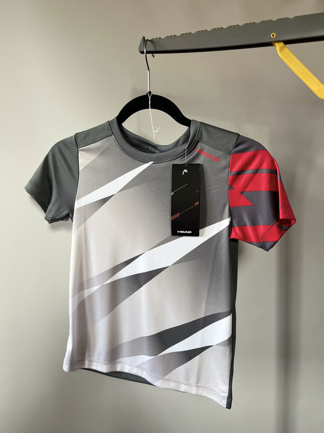 HEAD - Vision Graphic Top - Grey/White/Red - 128