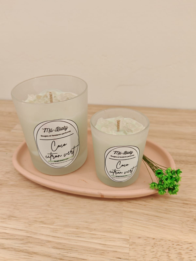 Bougie Quartz rose : Coco citron vert
