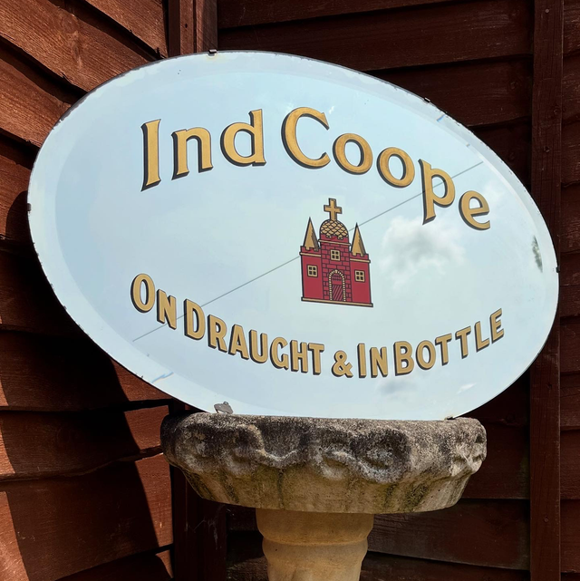 An Original Ind Coope “On Draught &amp; In Bottle” Pub Mirror 