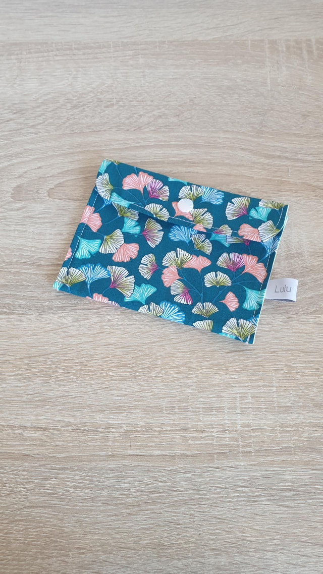 Pochette imperméable ginkgo bleu