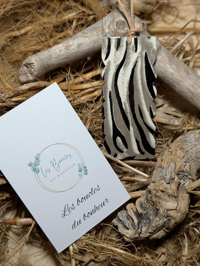 Marque page zèbre gris noir