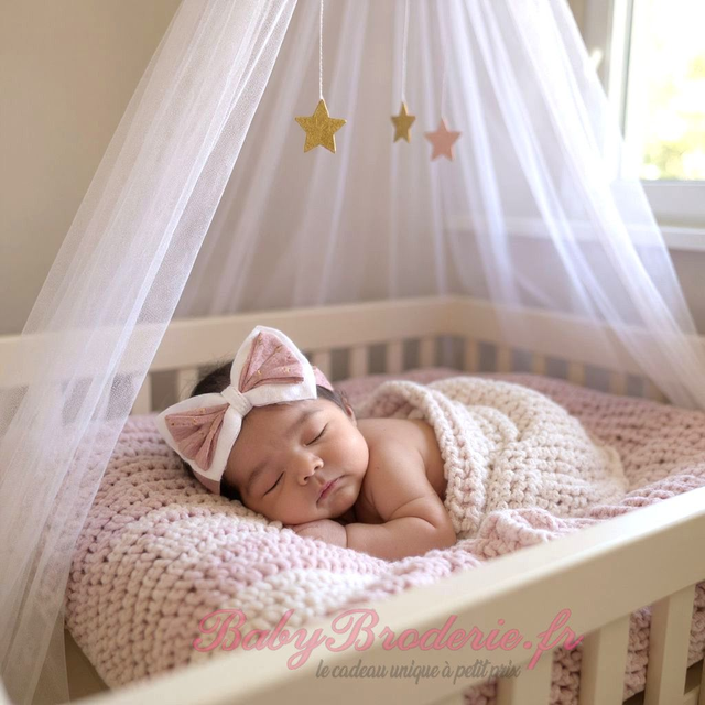 Bandeau bébé blanc et gris claire