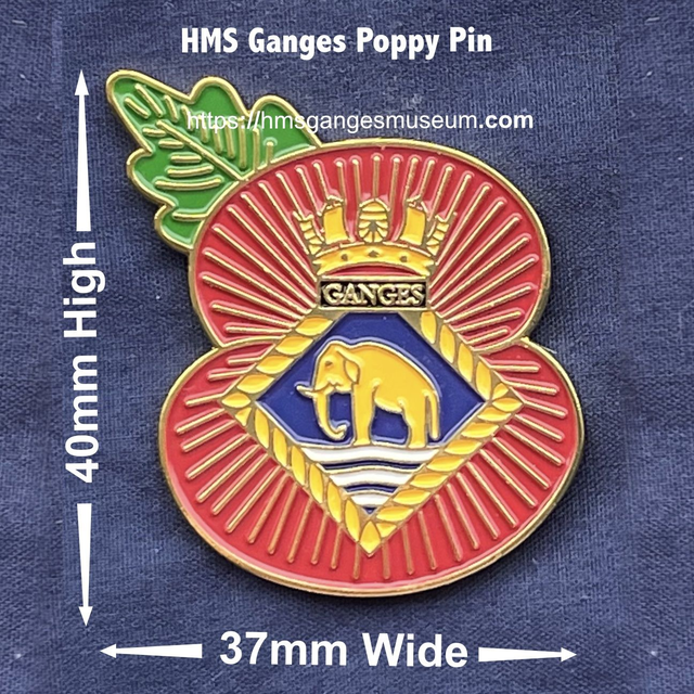 5.6 HMS Ganges Poppy Pin Badge