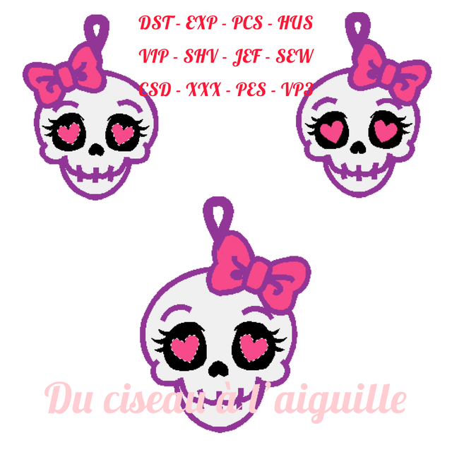 fichier broderie bijoux halloween - Cadre 10x10 / 12 Formats