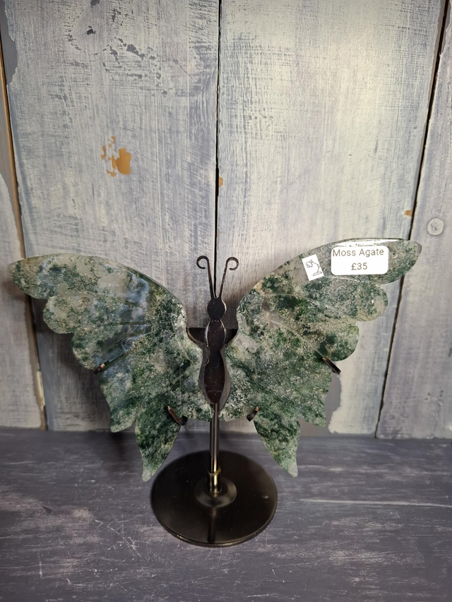Moss Agate Butterfly 