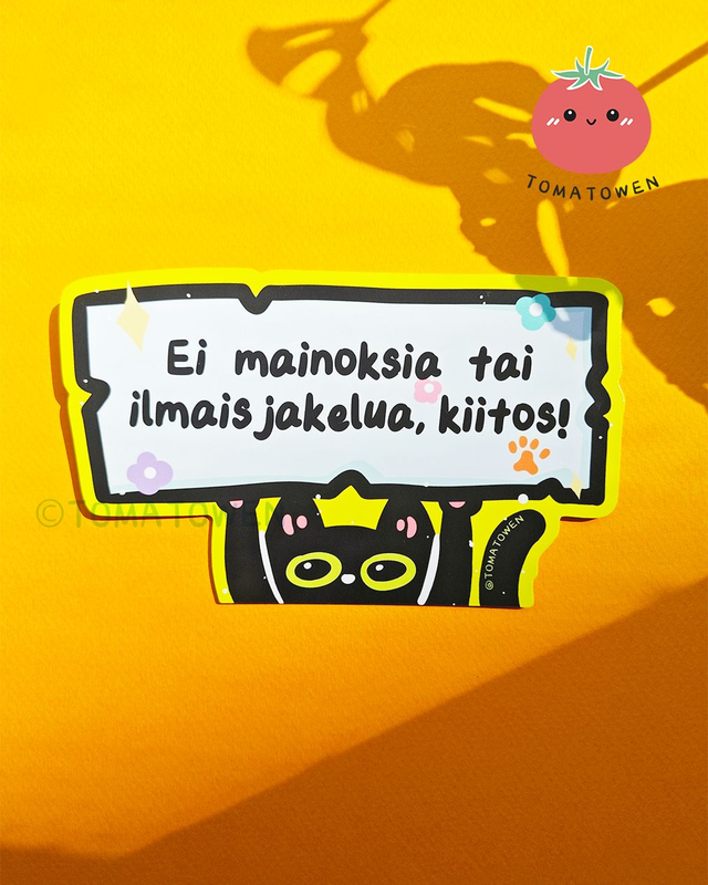 Mailbox vinyl waterproof sticker: black cat