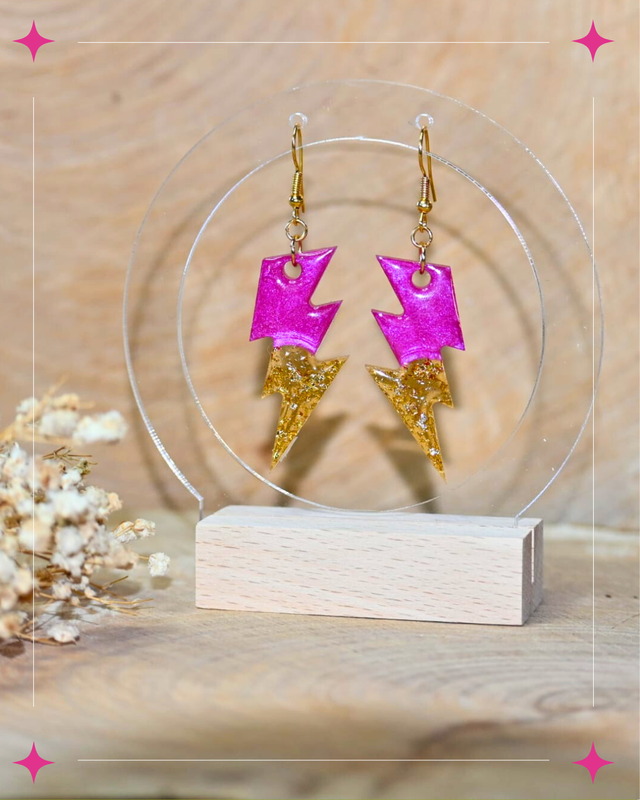 ⚡🌸 Boucles d'oreilles "Fulgurante" – L’éclair de style 🌸⚡