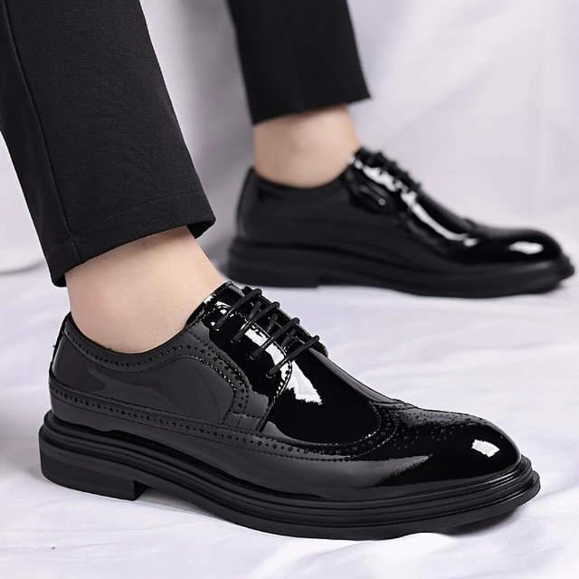 Men's Black Wingtip Oxfords