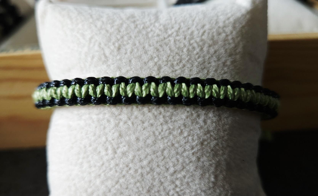 Bracelet cordon tressé bicolore 