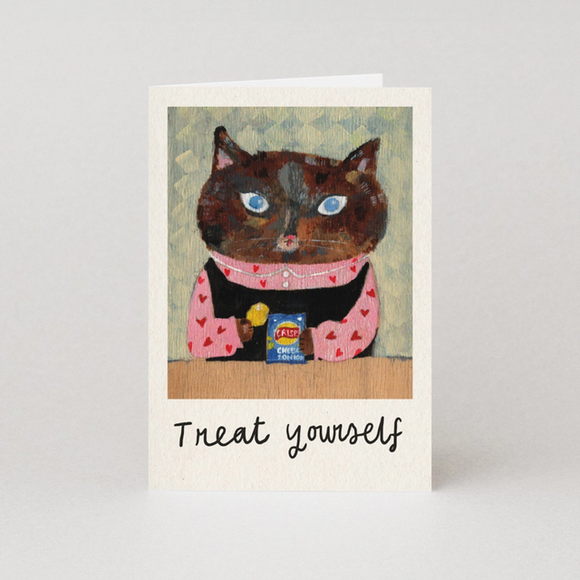 Treat Yourself Card | Cat Birthday Card | Greeting Card