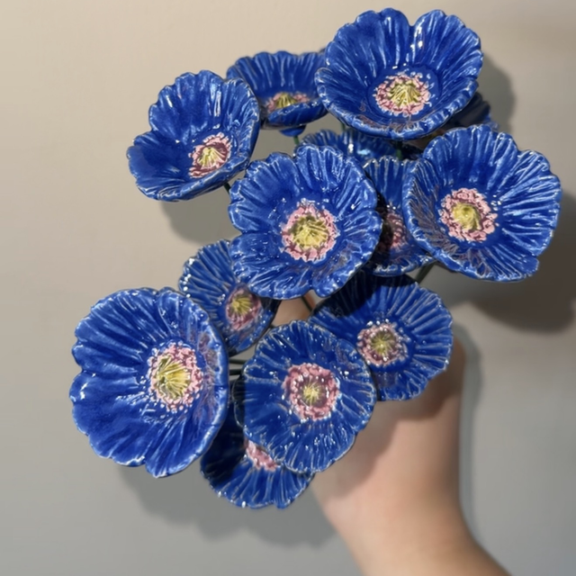 Ceramic Little Poppy - Dark Blue 