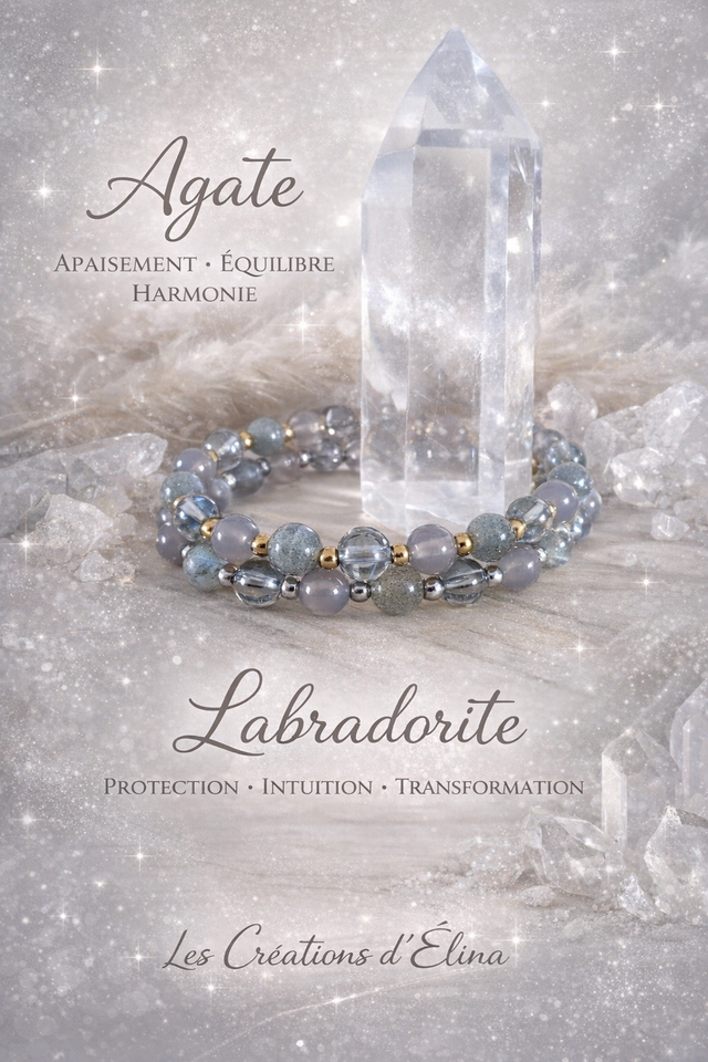 Bracelet "Stabilité" Agate et Labradorite
