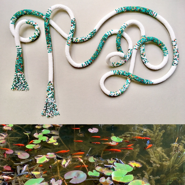 beaded belt "goldfish pond"