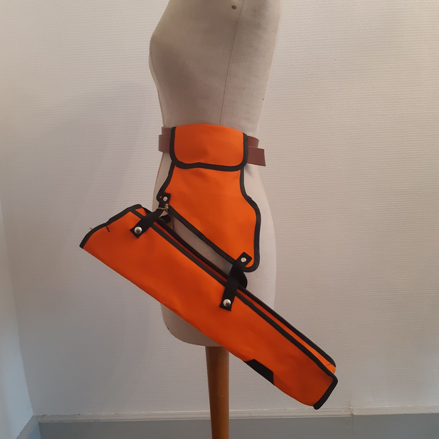 Carquois de type « salle » ambidextre, en toile de coton (possibilité végan)