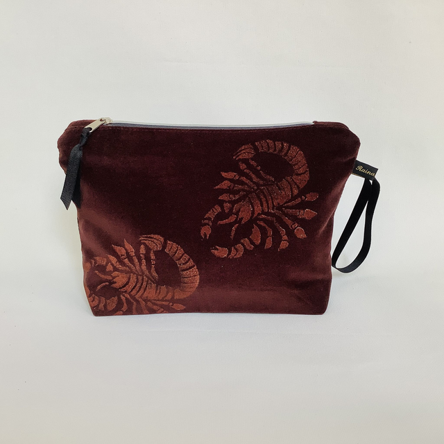 Chocolate Brown Scorpio velvet Wash Bag