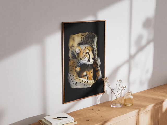 Deux Guépards Entrelacés : L’Élégance Sauvage