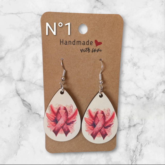 N°17 Boucles d'oreilles Octobre rose 