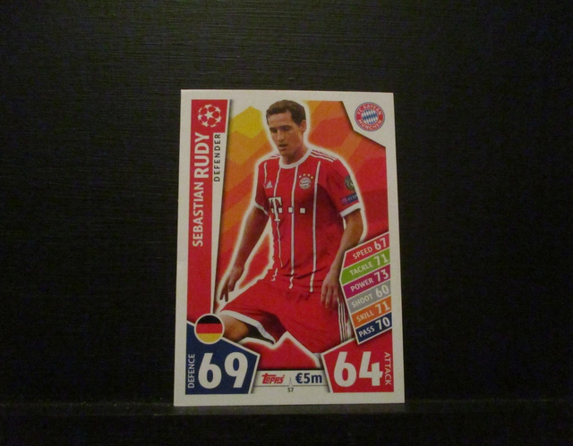 Sebastian Ruby - UEFA Champions League Match Attax 2017/18 Original Trading Card #57