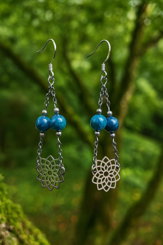 Boucles d'oreilles Apatite - Bien-être, Curative