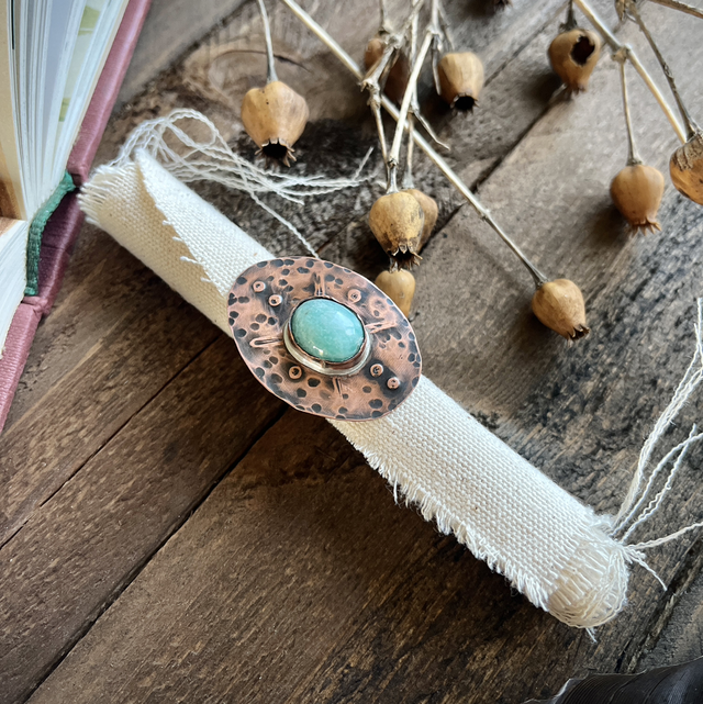Bague Amazonite et Cuivre 