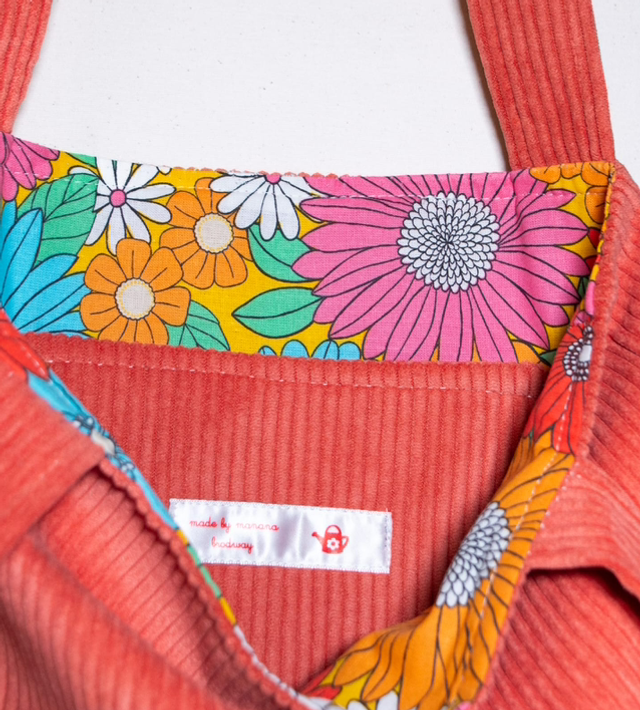 Tote bag en velours saumon