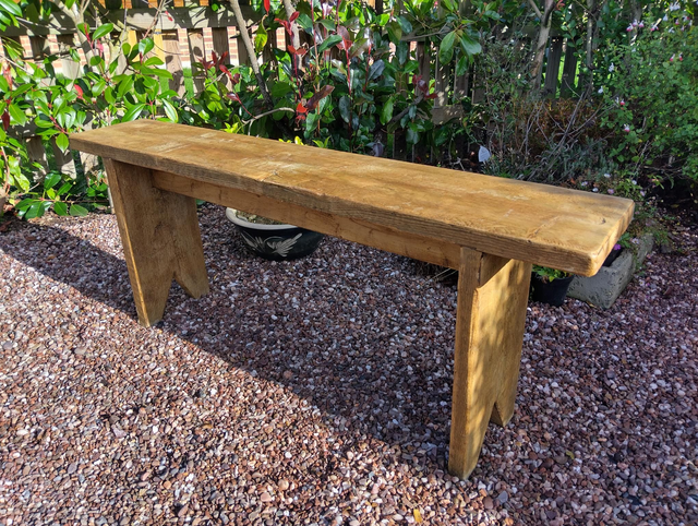 Rustic reclaimed pine bench