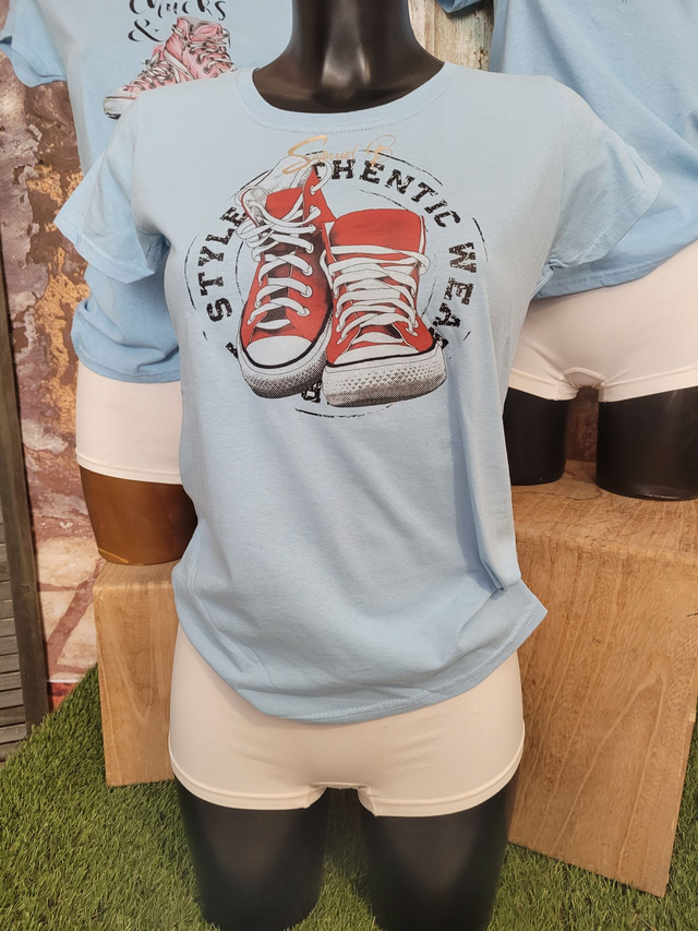 TSHIRT FEMME BLEU CIEL (A99)