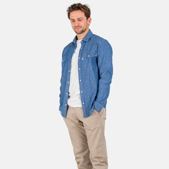 Reell Western Shirt Mid Blue Wash