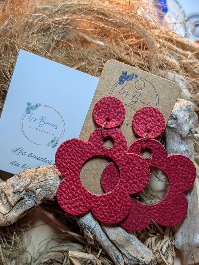 Boucles d'oreilles Sonia framboise sa024