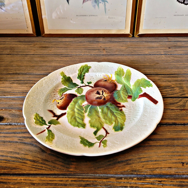 X Assiette figue barbotine (majolique) K&amp;G Saint Clément 