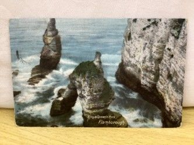 Flamborough, King & Queens Rock, Yorkshire, Posted F. Hartmann's Real Glossy postcard. Our Ref No. R244 £2.00