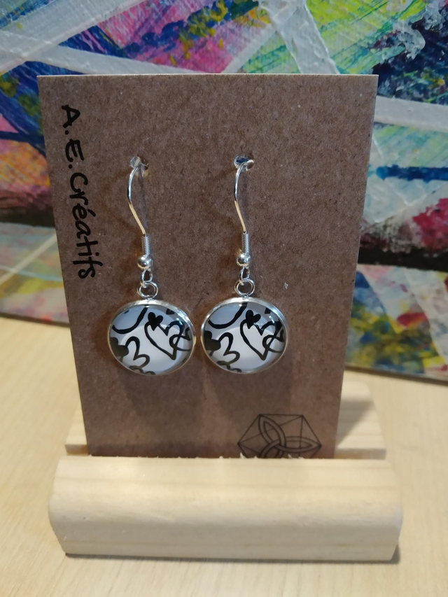 Boucles D&#039;oreilles Cabochons Coeur 