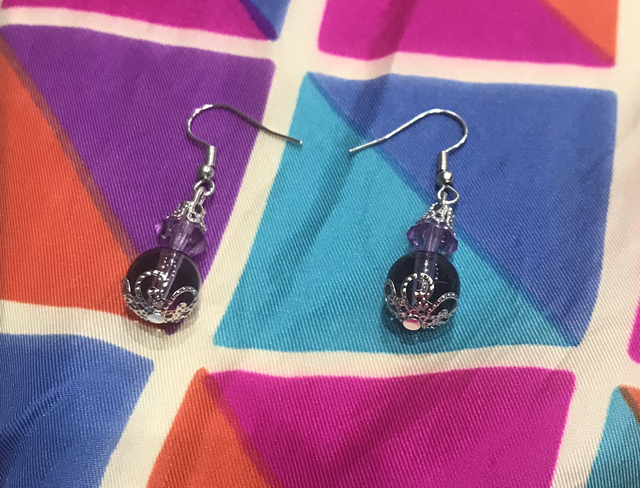Purple Dangling Earrings- PUR18