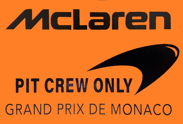 McLaren Pit Crew Only - Aluminium Wall Plaque