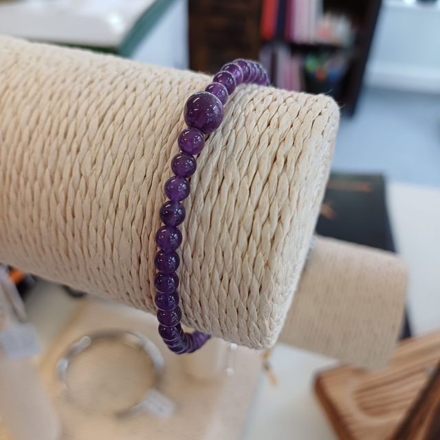 Handmade Genuine Amethyst & Sterling Silver Bracelet