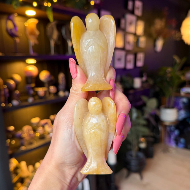 Golden Healer Angel Carving