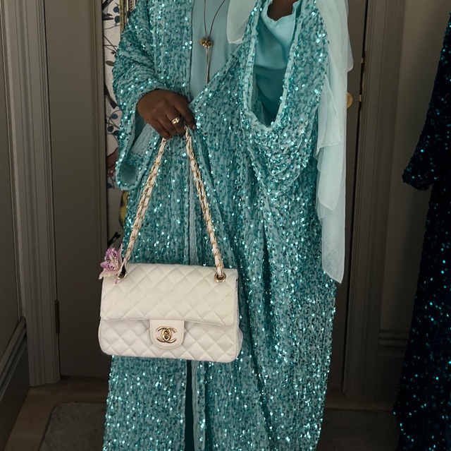 Turquoise Sequin Abaya 