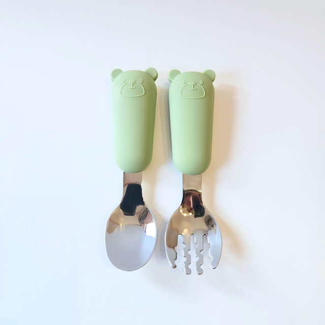 Set Cubiertos - Verde Claro - Acero Inoxidable