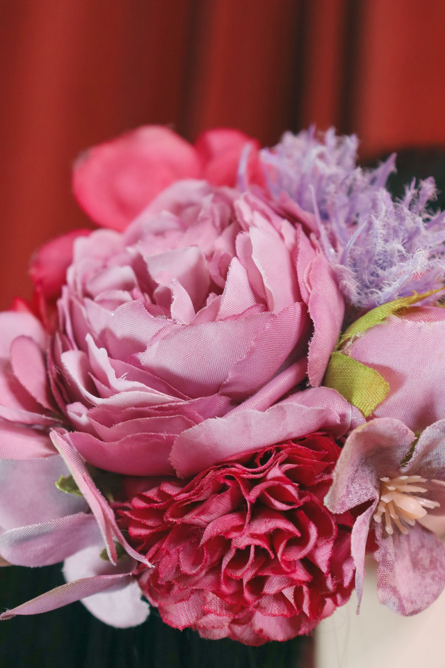 Hair flowers • M • pink sunset