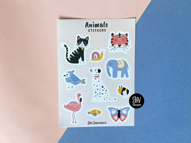 Animals sticker sheet