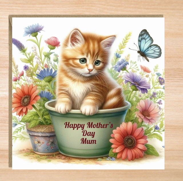 Personalised Ginger Cat Mother’s Day Card