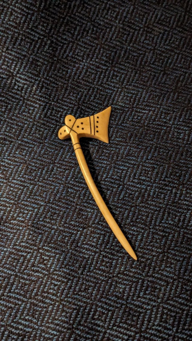 Antler axe pin