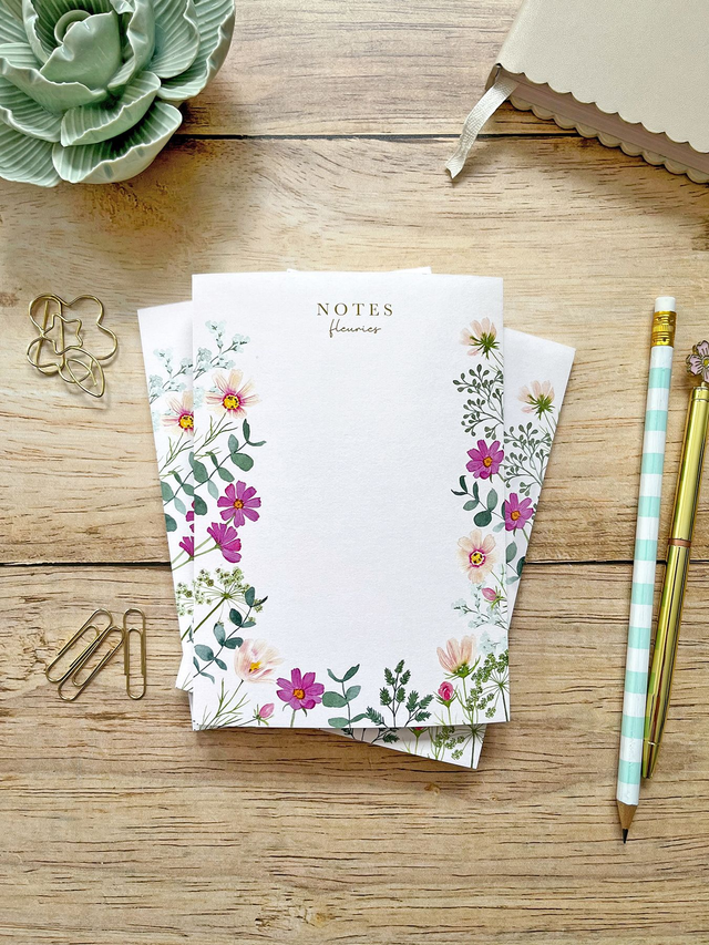 Bloc-notes A6 "Notes fleuries"