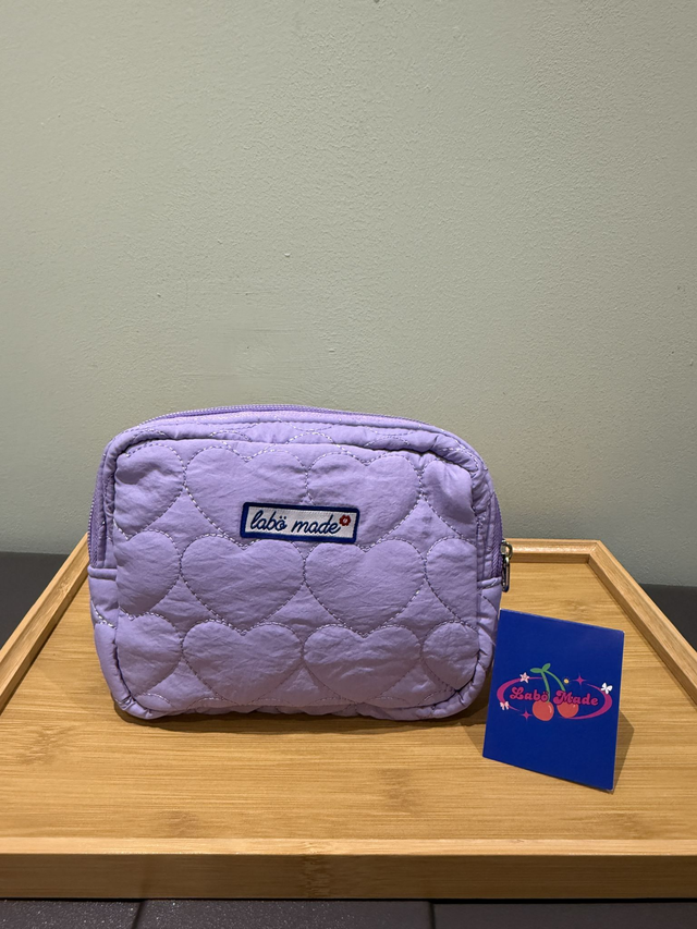 LABÖMADE Cute Heart-pattern Makeup Pouch - Purple