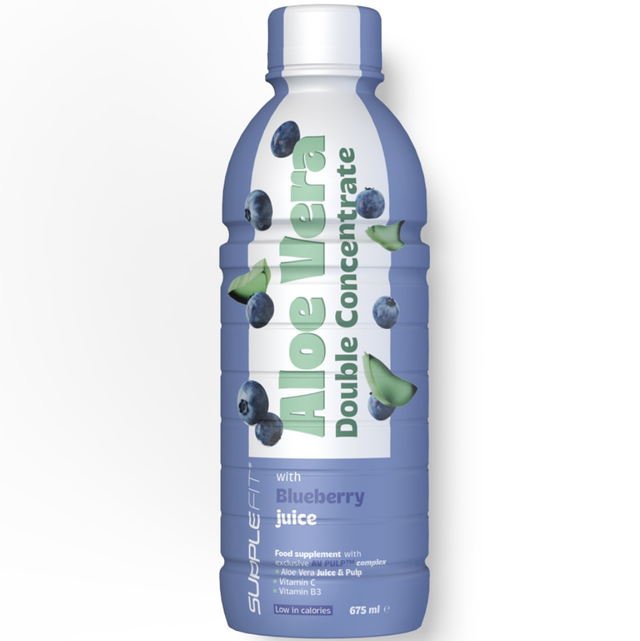 Aloe Vera, Blattsaft &‘ Blattmark mit Heidelbeersaft - 675ml