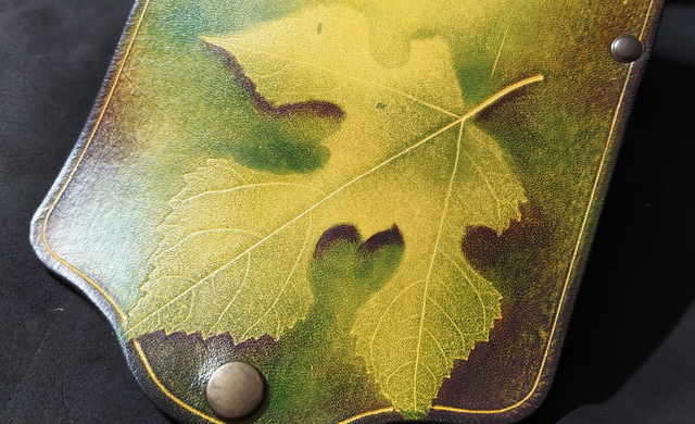 Porte Monnaie Soufflet- Feuille de figuier